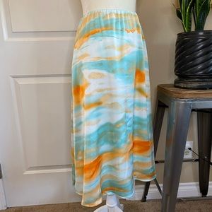 NWT Wd.Ny Wearable Art Watercolor Midi Skirt